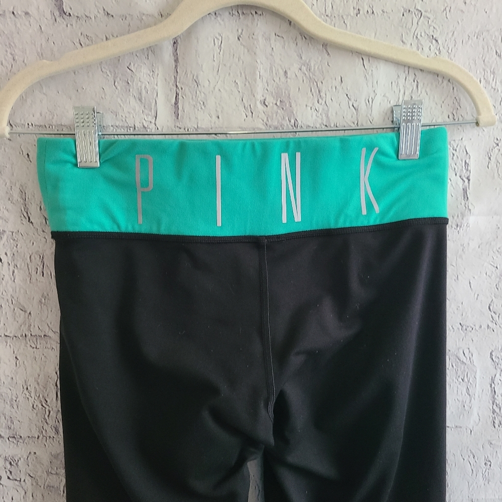 💙 Victoria's Secret PINK Mint and Black Leggings - Picture 3 of 9